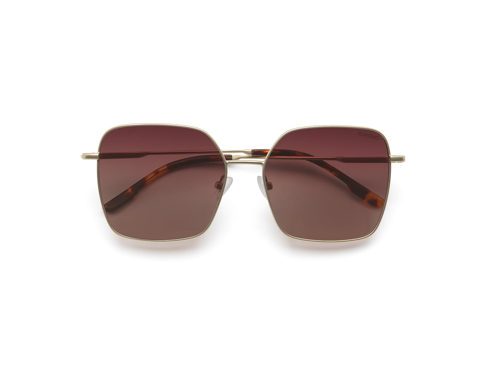 komono-audrey-white-gold-lunettes-de-soleil-carr-es-polaris-es-en-acier-inoxydab image 1