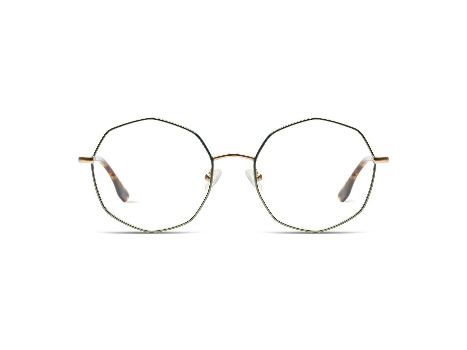 komono-sofia-white-gold-matte-sage-lunettes-de-vue-rondes-octogonales image 1
