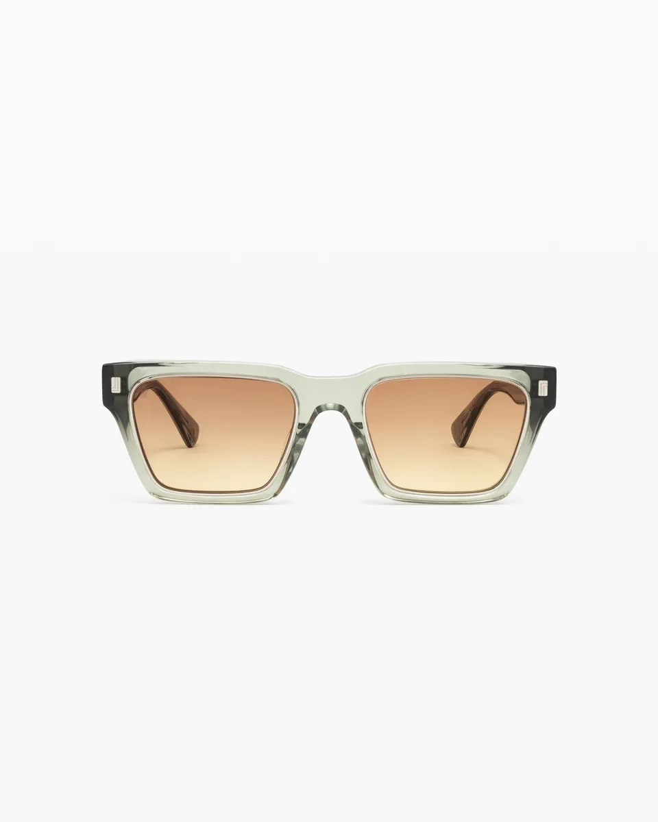 jimmy-fairly-la-deep-lunettes-de-soleil-rectangulaires-effet-paille-vert-transpa image 1