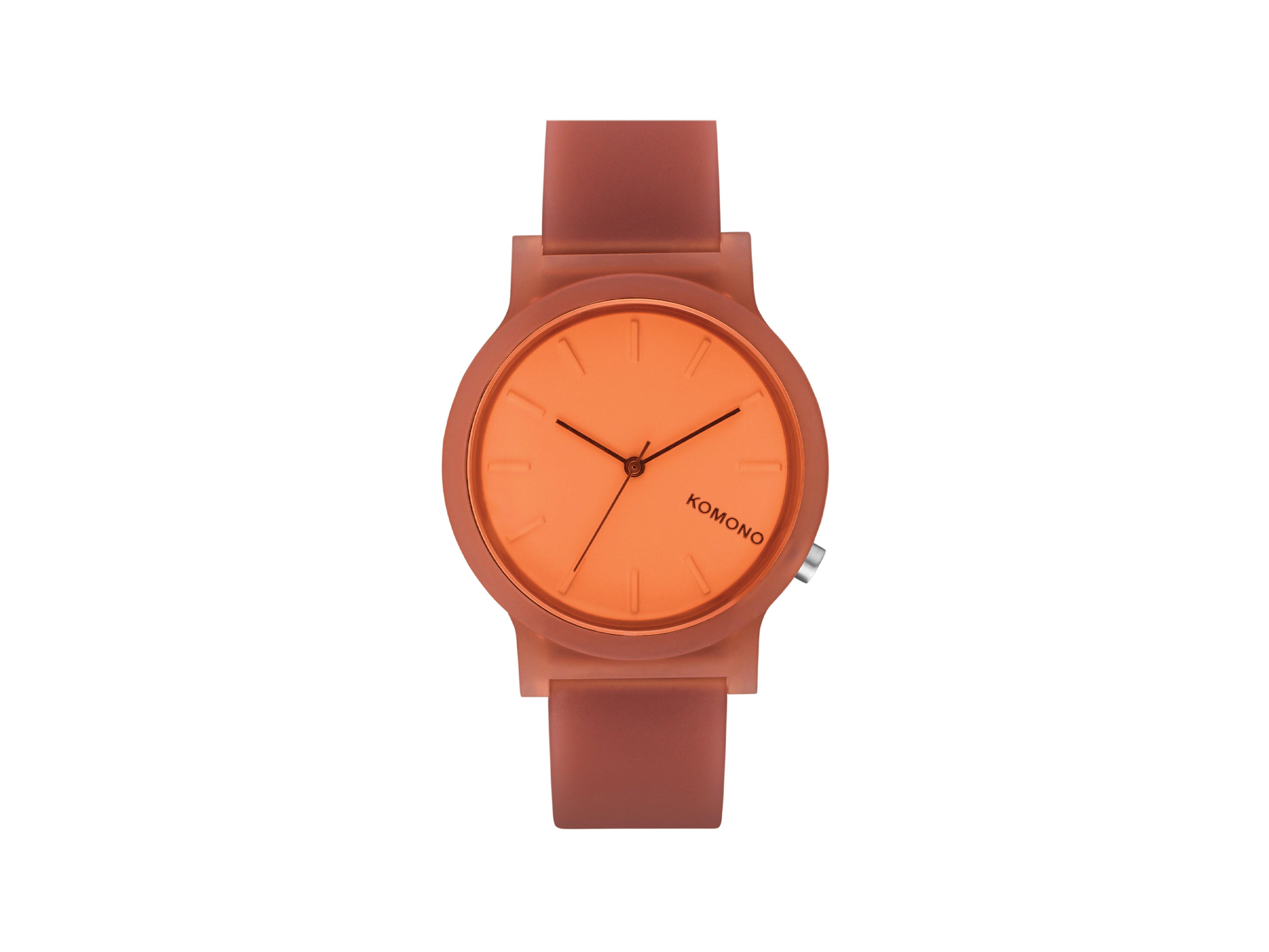 komono-mono-rosewood-montre-bracelet-silicone-translucide-rouge image 1