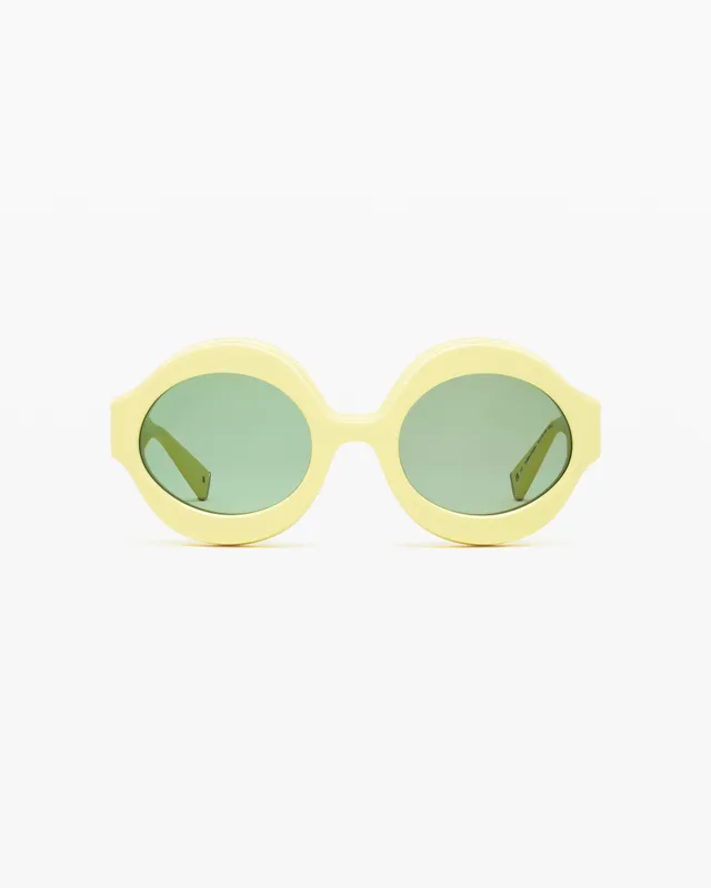 jimmy-fairly-la-mia-lunettes-de-soleil-rondes-en-ac-tate-femme-jaune image 1