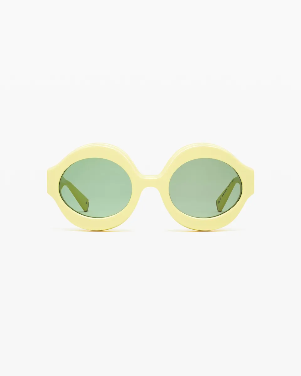 jimmy-fairly-la-mia-lunettes-de-soleil-rondes-en-ac-tate-femme-jaune image 1