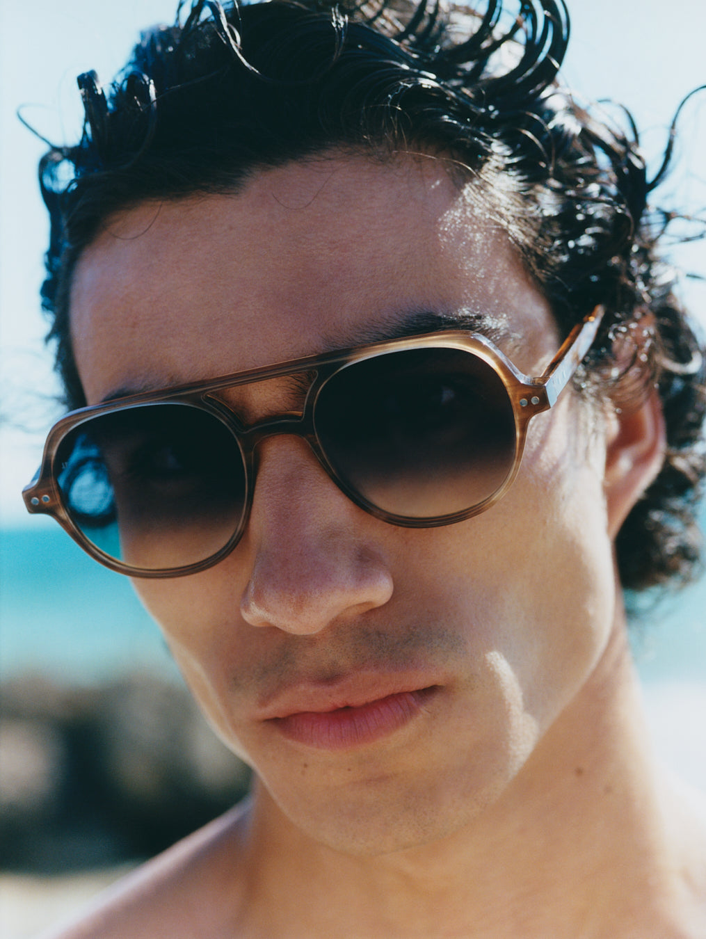jimmy-fairly-la-lars-lunettes-de-soleil-homme-aviateur-en-ac-tate-marron-verres- image 2