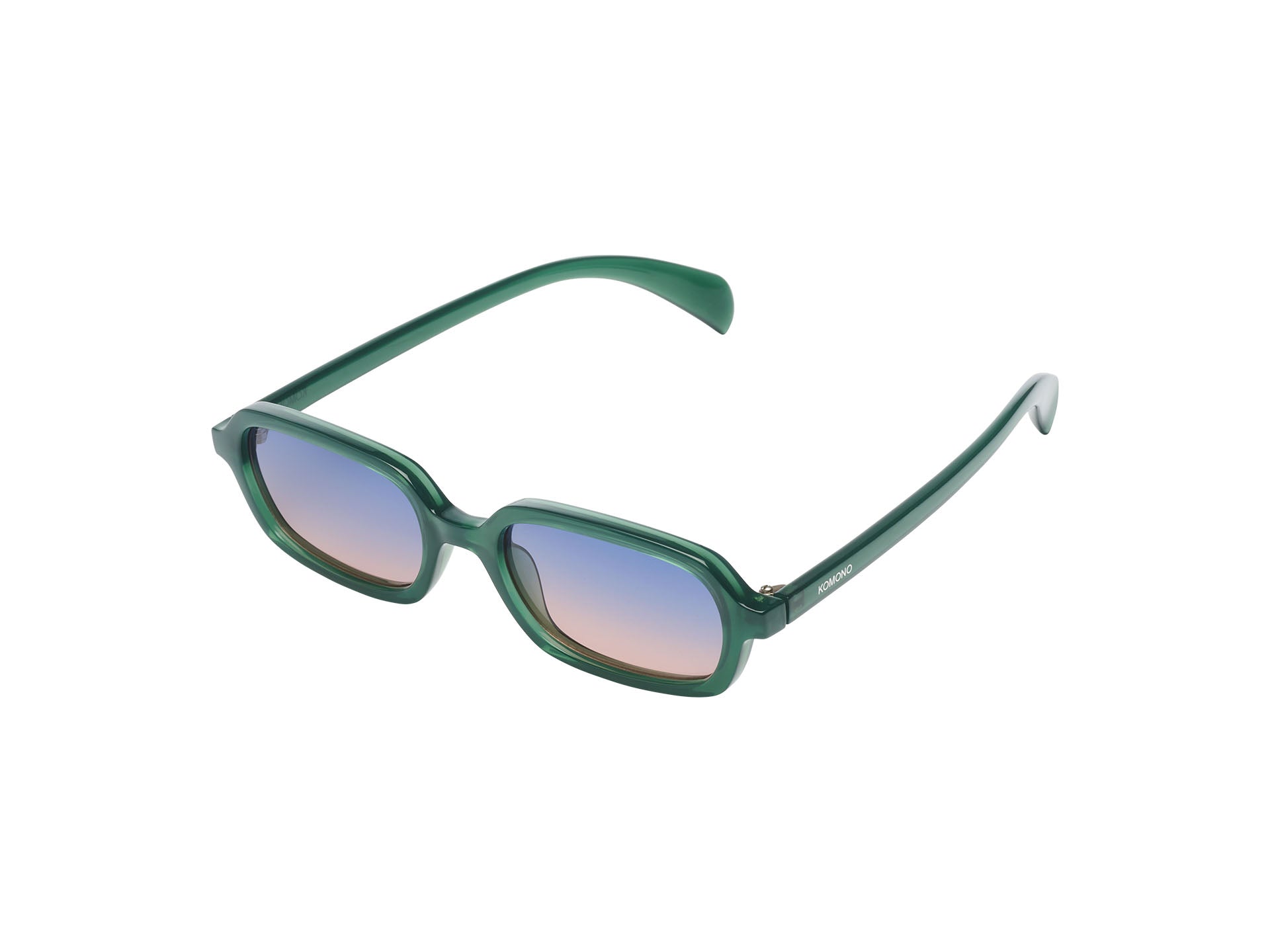 komono-hayden-green-jungle-lunettes-de-soleil-rectangulaires-style-secr-taire-an image 2