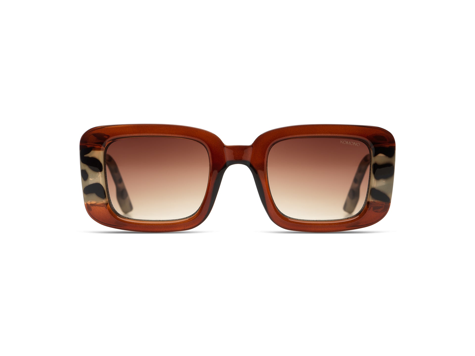 komono-avery-bronze-bobcat-lunettes-de-vue-rectangulaires-nylon-bio-translucide image 2
