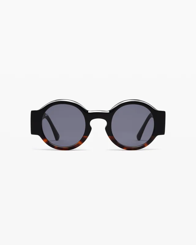 jimmy-fairly-la-nava-lunettes-de-soleil-rondes-femme-ac-tate-noir-verres-cat-gor image 1