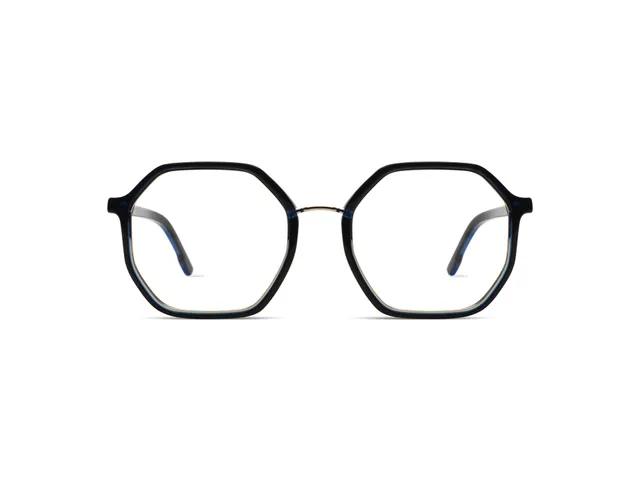 lunettes-komono-idris-black-space-silver-octogonales-acier-inoxydable image 1