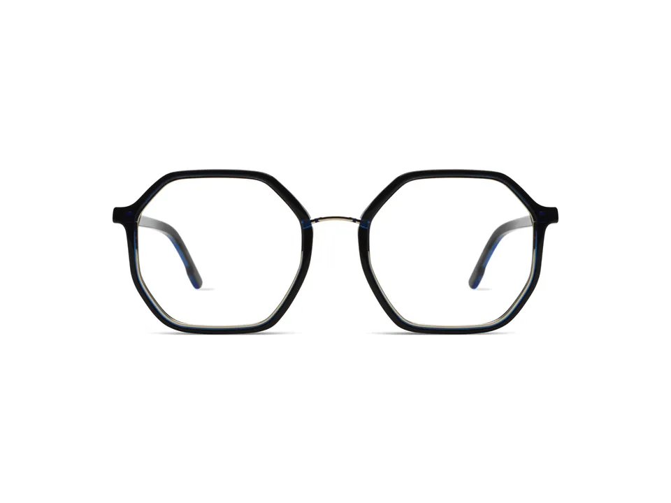 lunettes-komono-idris-black-space-silver-octogonales-acier-inoxydable image 1
