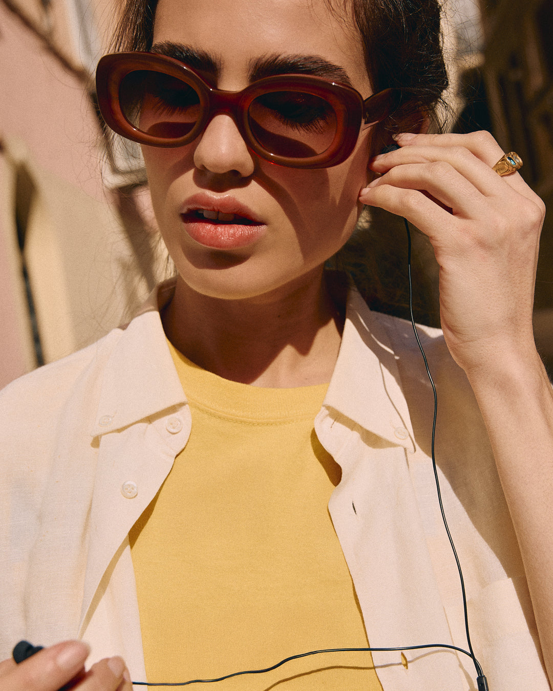 jimmy-fairly-la-cinnamon-lunettes-de-soleil-ovales-en-ac-tate-orange-avec-armatu image 3