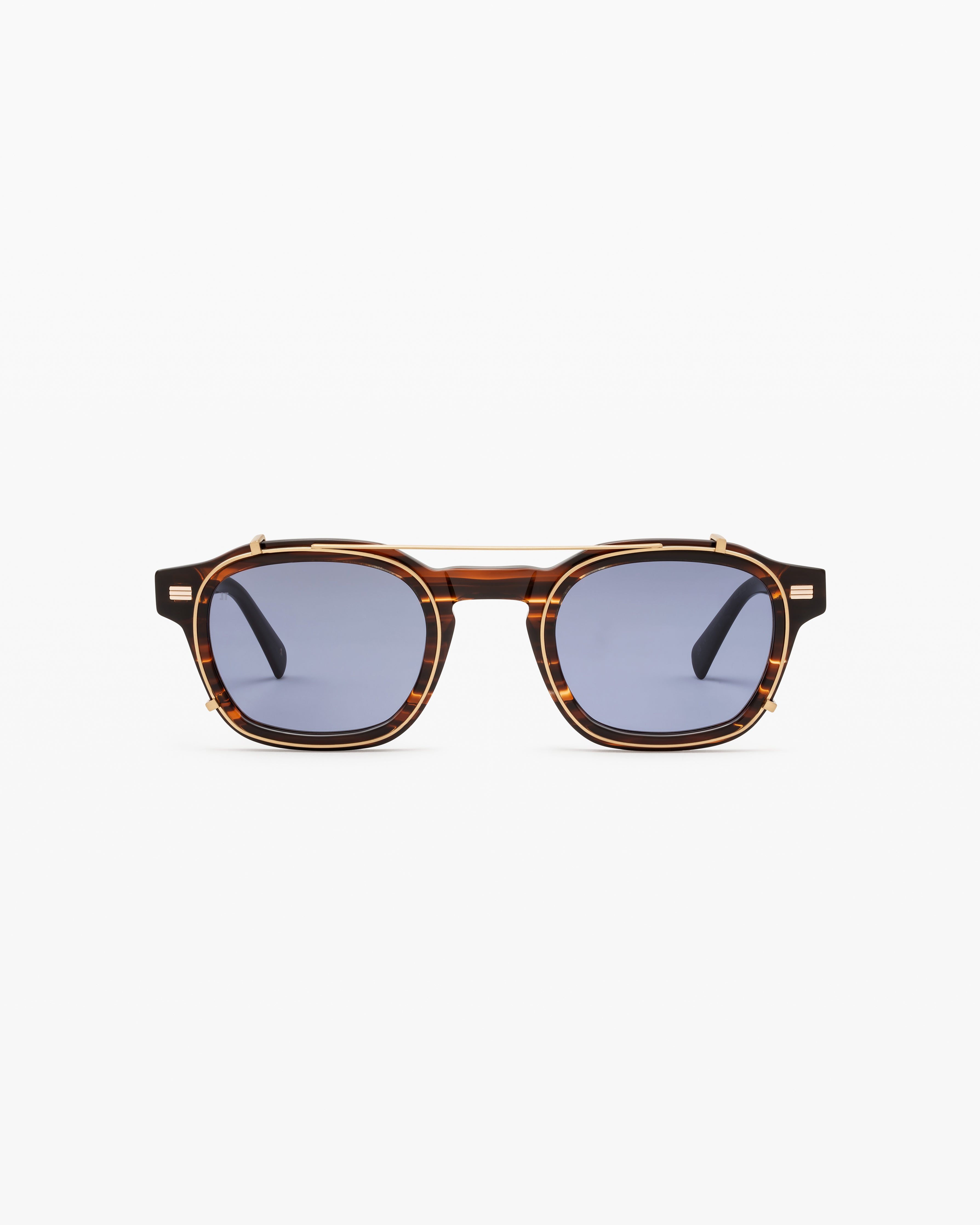 jimmy-fairly-la-rise-lunettes-de-soleil-carr-es-en-titane-et-ac-tate-marron-pour image 1