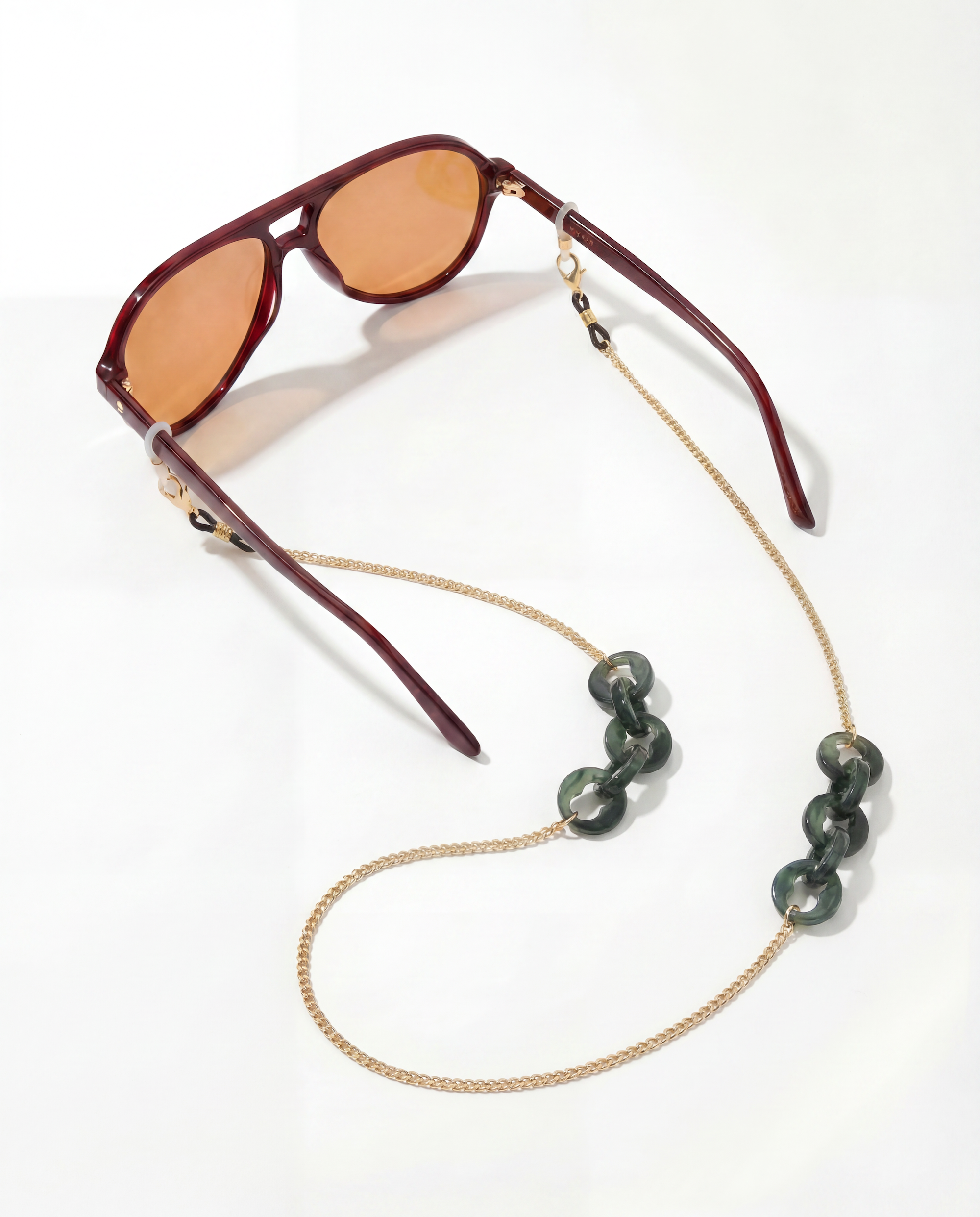 le-petit-lunetier-cha-ne-fine-maillons-vert-cordon-lunettes image 2