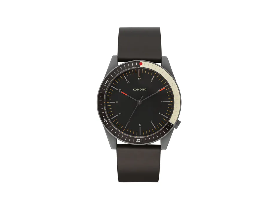 komono-ray-shade-leather-black-montre-cuir-noir image 1