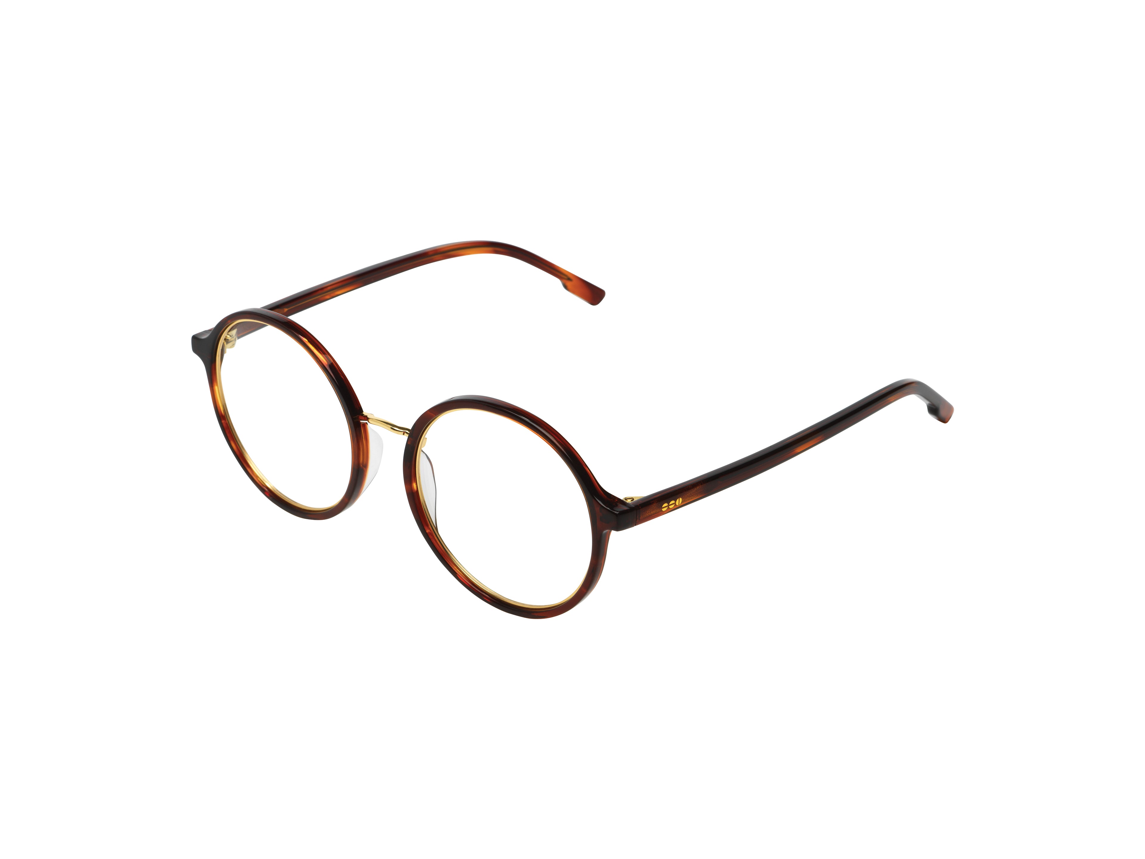 komono-alvie-bourbon-gold-lunettes-de-vue-rondes-acier-et-ac-tate image 2
