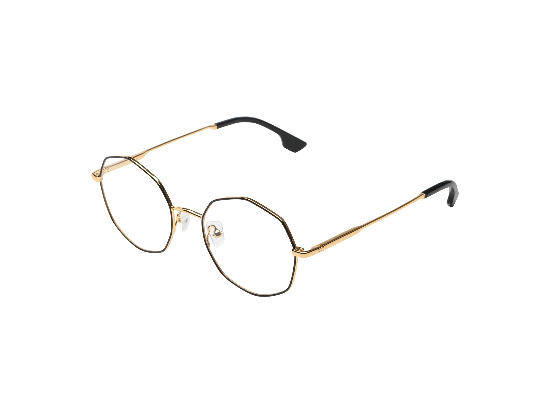 komono-sofia-slims-gold-black-lunettes-de-vue-octogonales-en-acier-inoxydable-do image 2