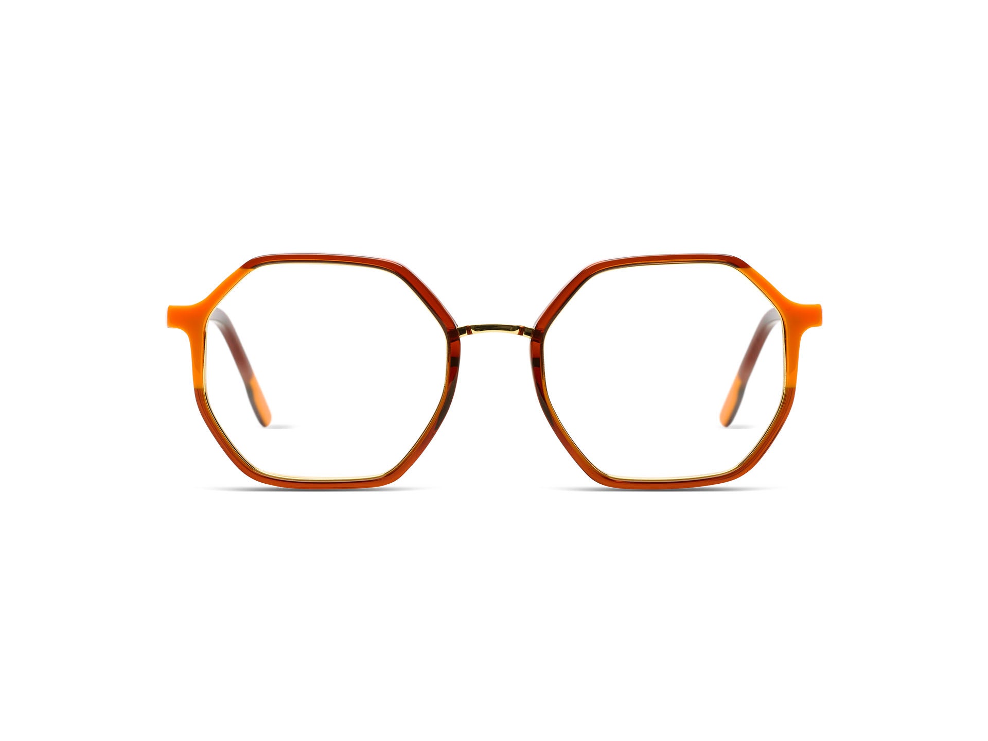 komono-idris-neon-orange-copper-white-gold-lunettes-de-vue-octogonales-oversize image 1