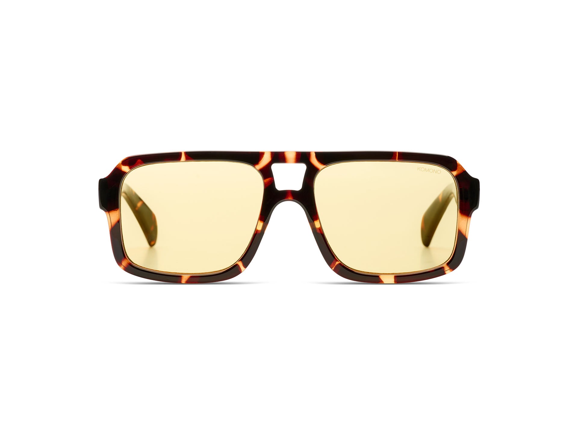 komono-falcon-havana-lemon-lunettes-de-soleil-aviateur-carr-es-bio-nylon-translu image 2