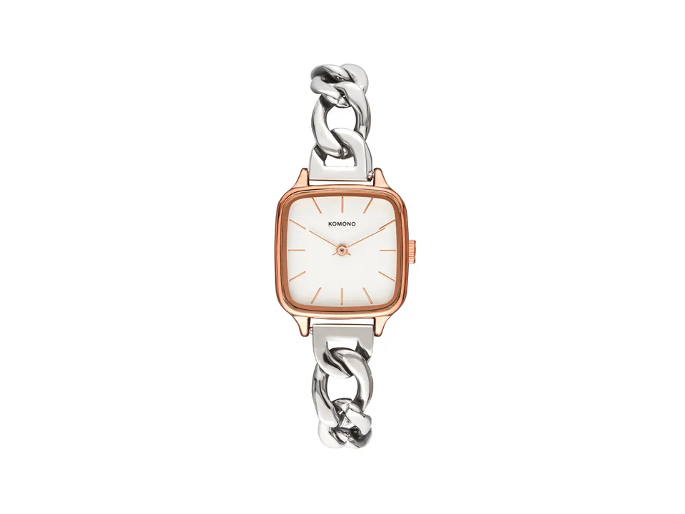 komono-kate-revolt-rose-gold-silver-mix-montre-femme-acier image 1