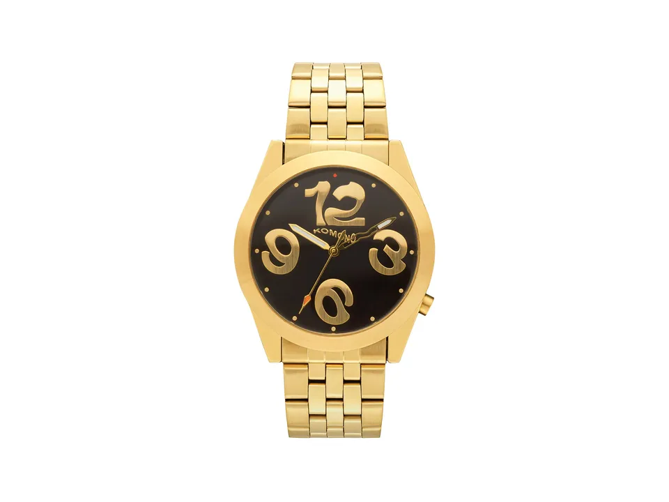 komono-ray-liquid-estate-gold-black-montre-acier-inoxydable-cadran-effet-liquide image 1