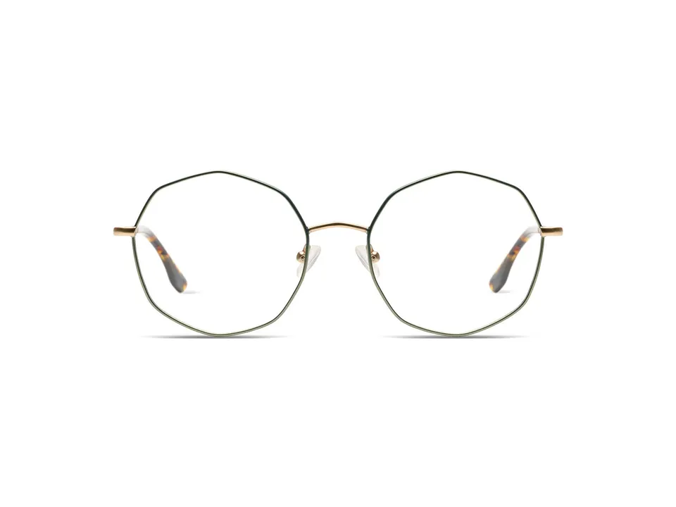 komono-sofia-white-gold-matte-sage-lunettes-de-vue-rondes-octogonales image 1