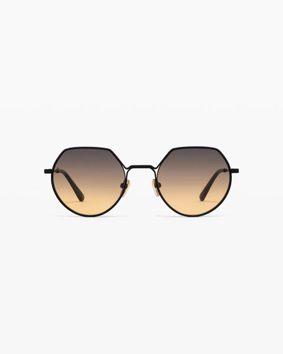 jimmy-fairly-la-vietri-lunettes-de-soleil-rondes-ac-tate-et-acier-inoxydable-noi image 1