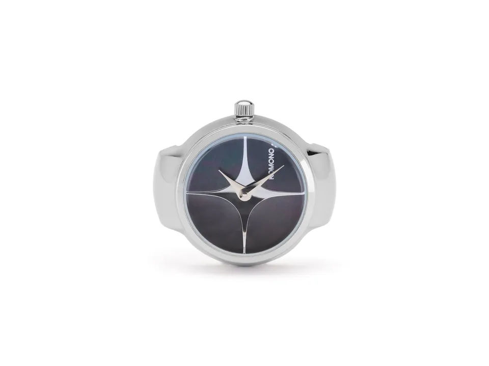 montre-komono-noor-silver-black image 1