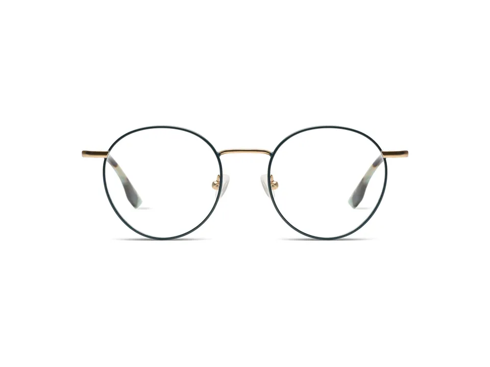 komono-pete-white-gold-matte-teal-lunettes-de-vue-rondes image 1